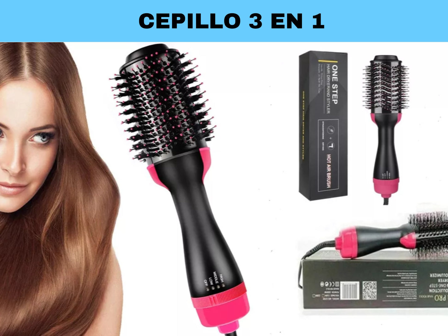 Cepillo Alisador 3 en 1