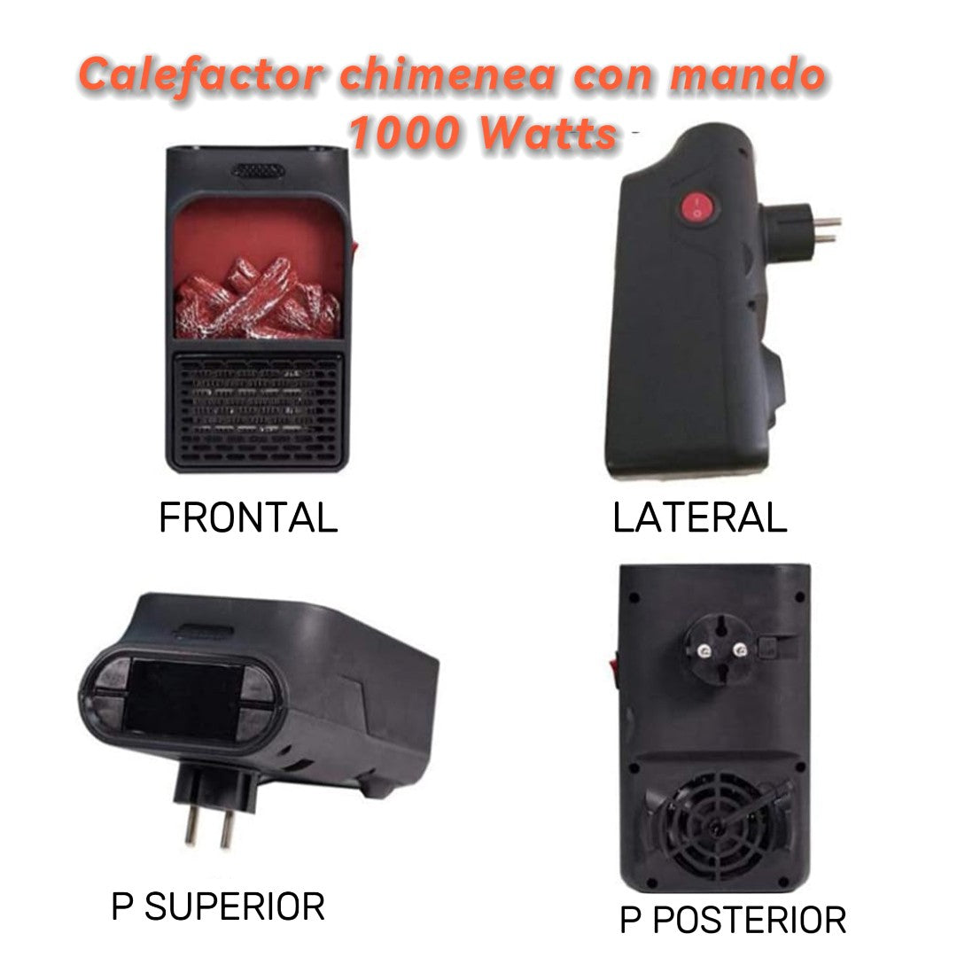 Calefactor chimenea con mando 1000 Watts