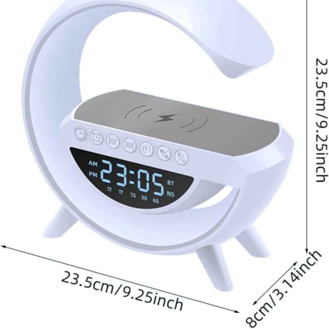 Altavoz Bluetooth G - Cargador inalámbrico + Lámpara LED + Reloj despertador