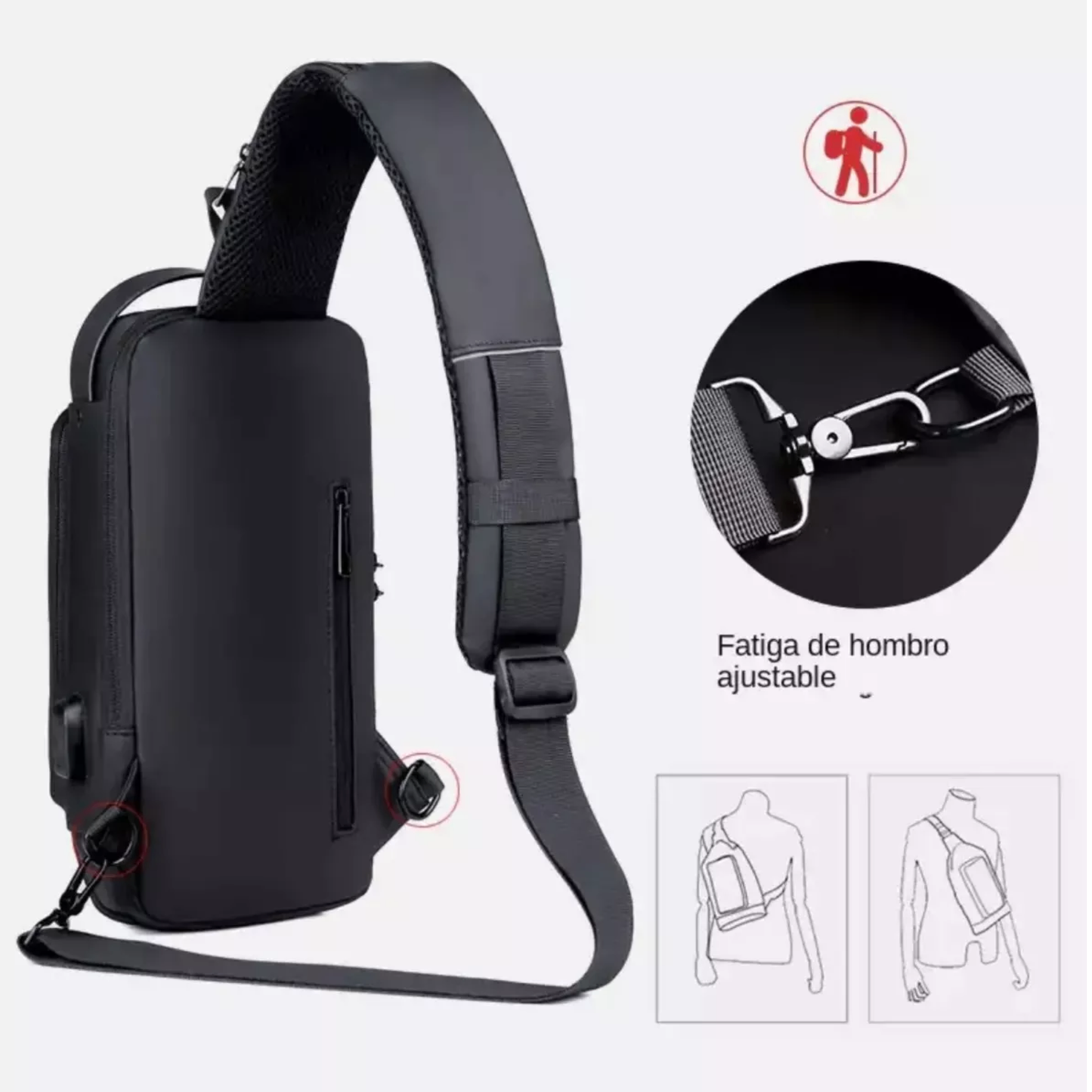 Bolso cruzado antirrobo