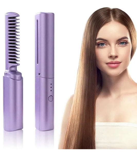 Mini GlamourDuo Mini Plancha Recargable 2en1 Cepillo y Rizador